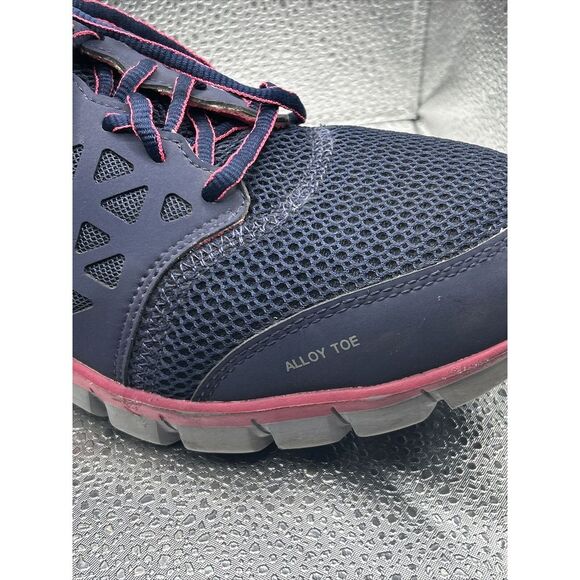 Reebok Sublite Alloy Toe Work Shoes Men's 11 Women's 12 Navy With Pink Trim - Picture 15 of 16